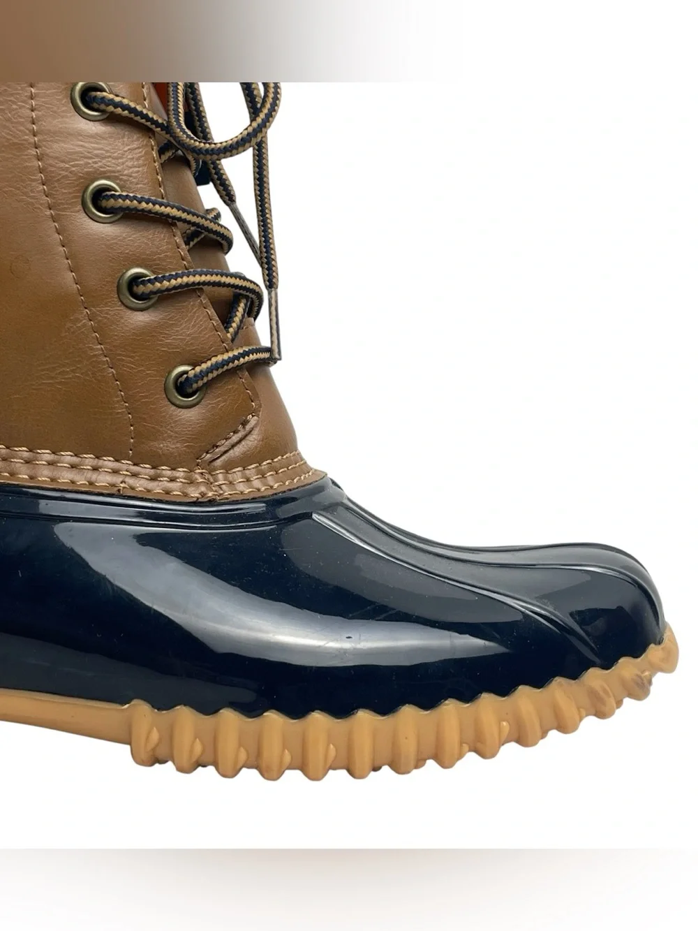 Sporto NWT The Original Duck Ariel Rain Snow Boot Lace Up Plaid Lined Sz 7.5 M